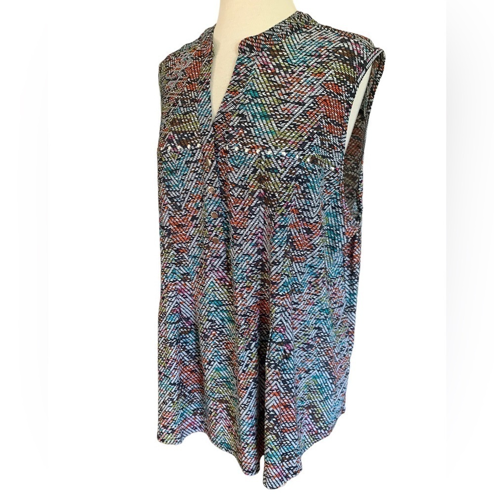 COCOMO 3X Plus size multicolored sleeveless women’s Blouse top shirt - Picture 7 of 13